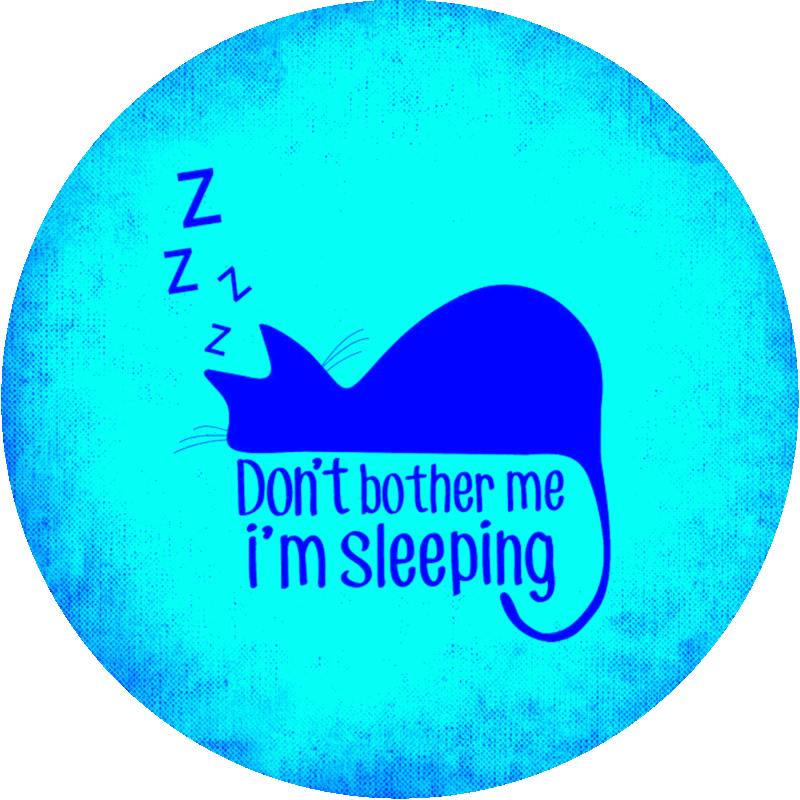 Silhouette of a sleeping cat and the words, ‘Don’t bother me, I’m sleeping.’