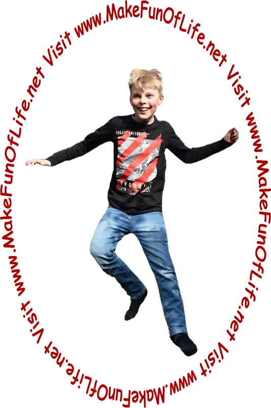 Picture of a boy jumping for joy.