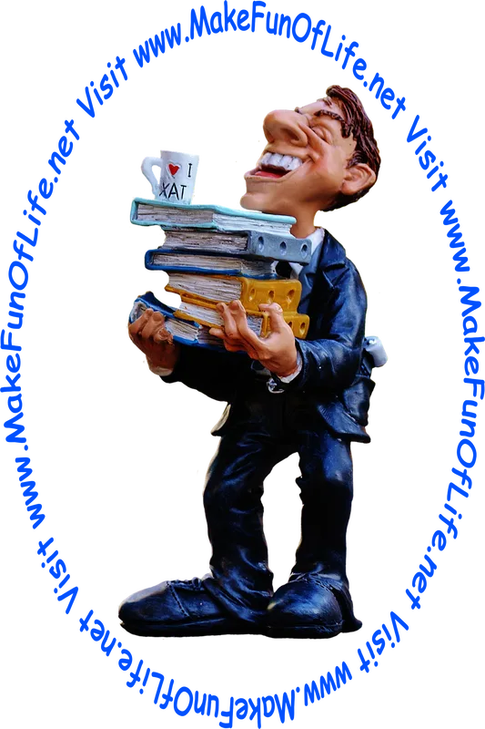 Picture of a tax preparer carrying a stack of binder notebooks.