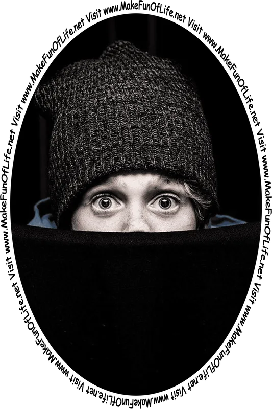 Picture of a person looking fearfully at the words and pictures on the website.