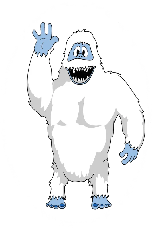 Picture of a happy smiling abominable snowman waving at viewers, and the words, 'Visit www.MakeFunOfLife.net.'