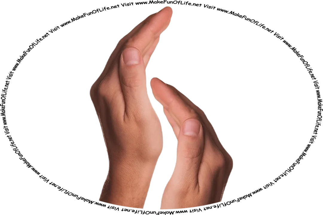 Picture of a pair of human hands clapping, and the words, ‘Visit www.MakeFunOfLife.net.’