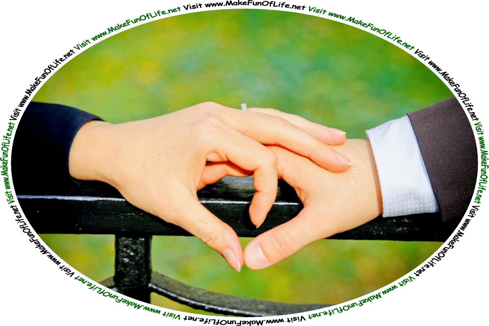 Picture of a married couple holding hands, and the words, ‘Visit www.MakeFunOfLife.net.’