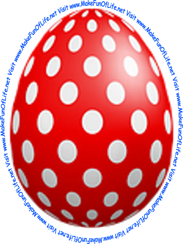Picture of a decorated Easter egg with red and white color.