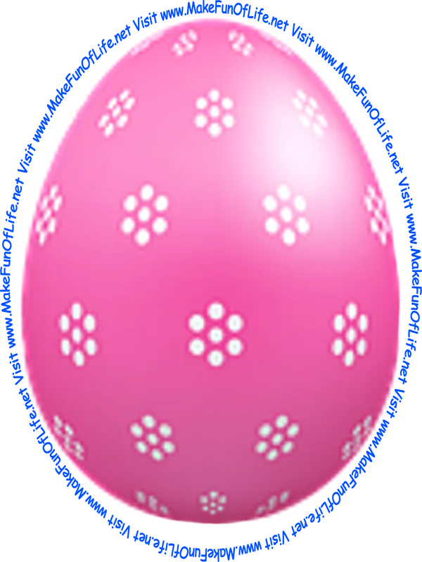 Picture of a decorated Easter egg with pink color and white flower blossoms.