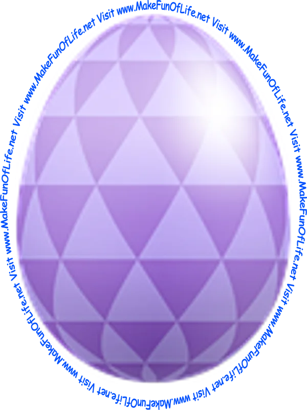 Picture of a decorated Easter egg with colored triangles alternating between medium lavender and pale lavender.