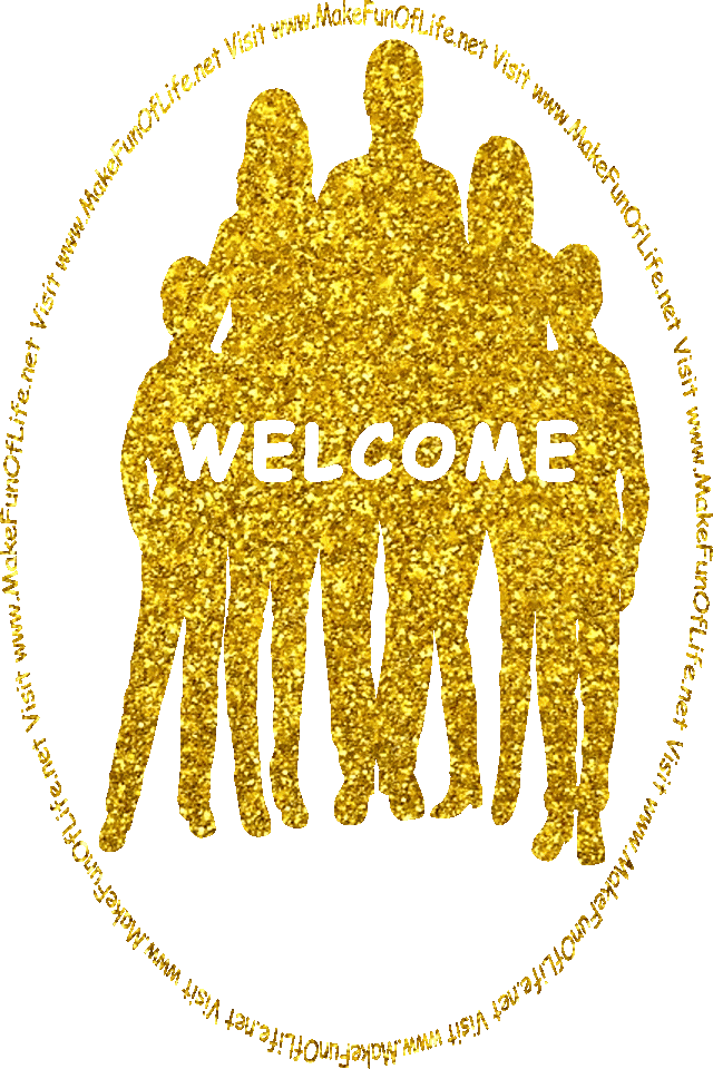 Silhouette of a family standing together and the word ‘Welcome.’