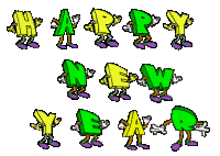 Picture of dancing letter characters spelling the words, 'Happy New Year.'